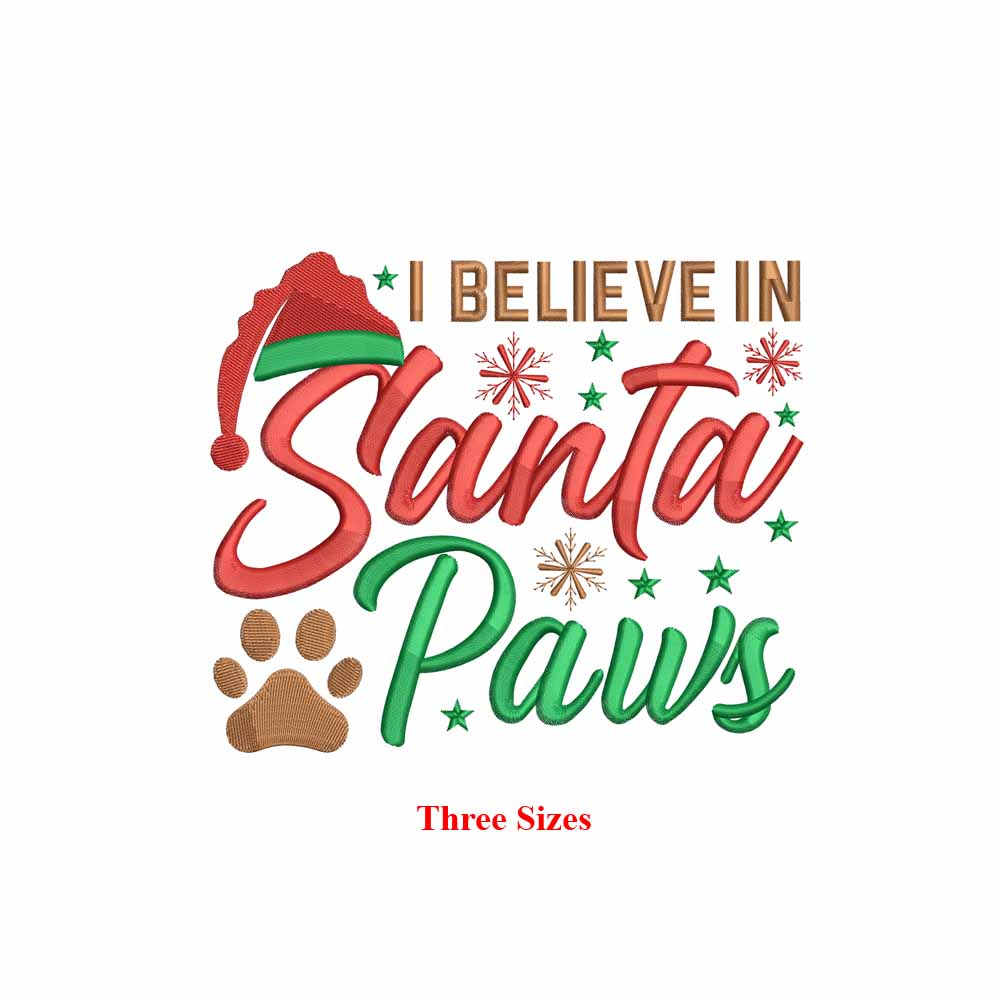 Santa Paws - Embroidery Design - SSD_104 - Sara Stock Designs